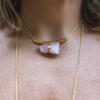 Colar Andina Quartzo Rosa Dourado