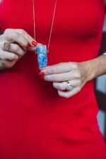 Colar Bruto Cianita Azul Prateado - Imagem 3