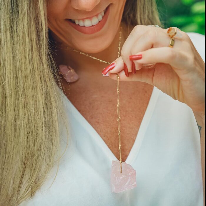 Colar Dou Gávia Quartzo Rosa - Imagem 1