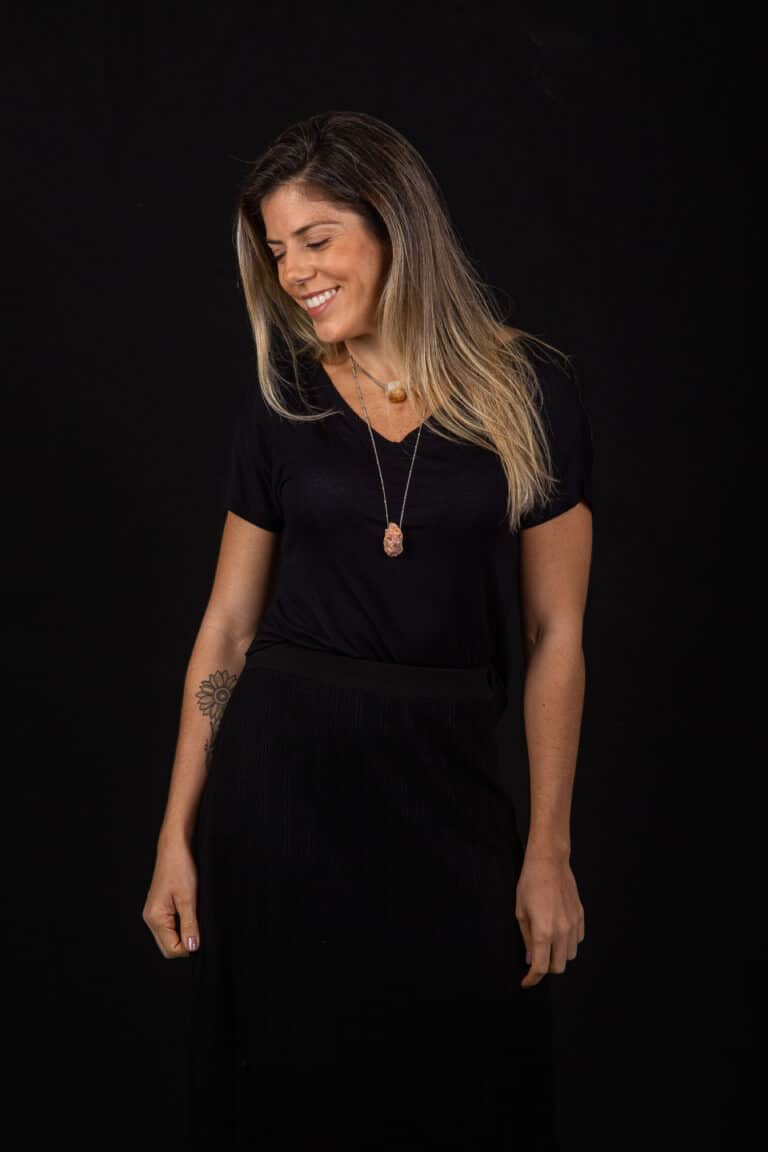 Colar PR Gávia Calcita Laranja - Imagem 3