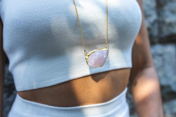 Colar Dou Stone Quartzo Rosa - Imagem 1