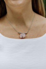 Colar Andina Quartzo Rosa Prateado - Imagem 2