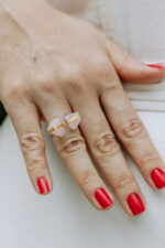 Anel Duplo Quartzo Rosa Dourado - Imagem 2