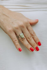 Anel Stone Água Marinha Prateado