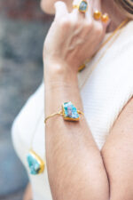 Pulseira Stone Amazonita Dourado - Imagem 2