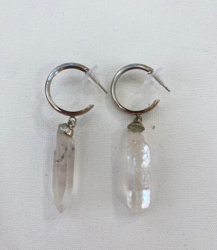 Argola Basic Cristal Prateado - Imagem 1