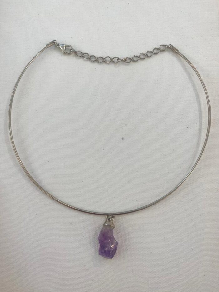 Choker Básica Ametista Prateado - Imagem 1