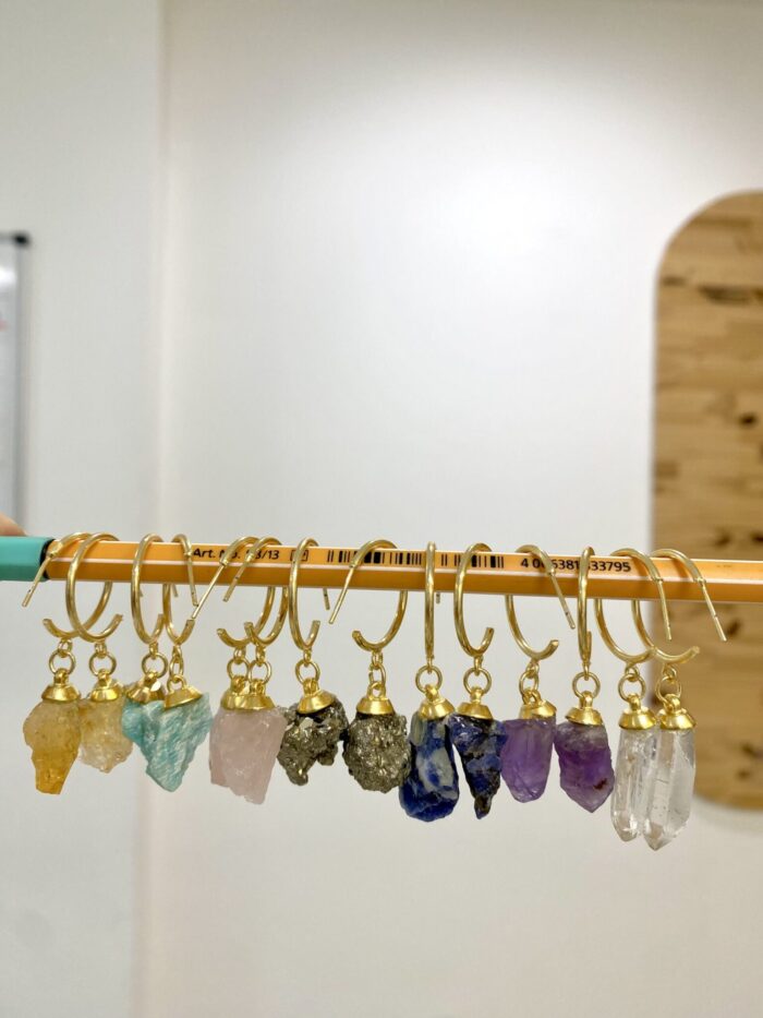 Argola Basic Citrino Dourado - Imagem 2