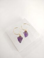 Argola Basic Ametista Dourado