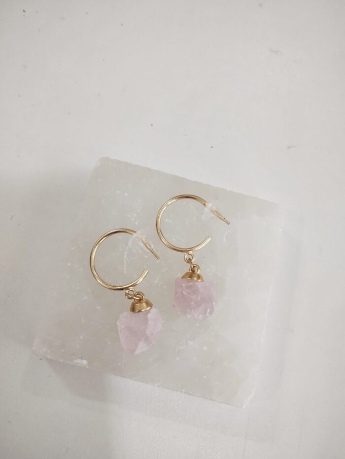 Argola Dou Basic Quartzo Rosa - Imagem 2