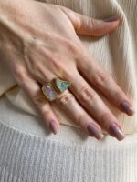 Anel Duo Poesia Dourado