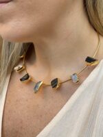 Choker Lead Turmalina com Cristal Dourado