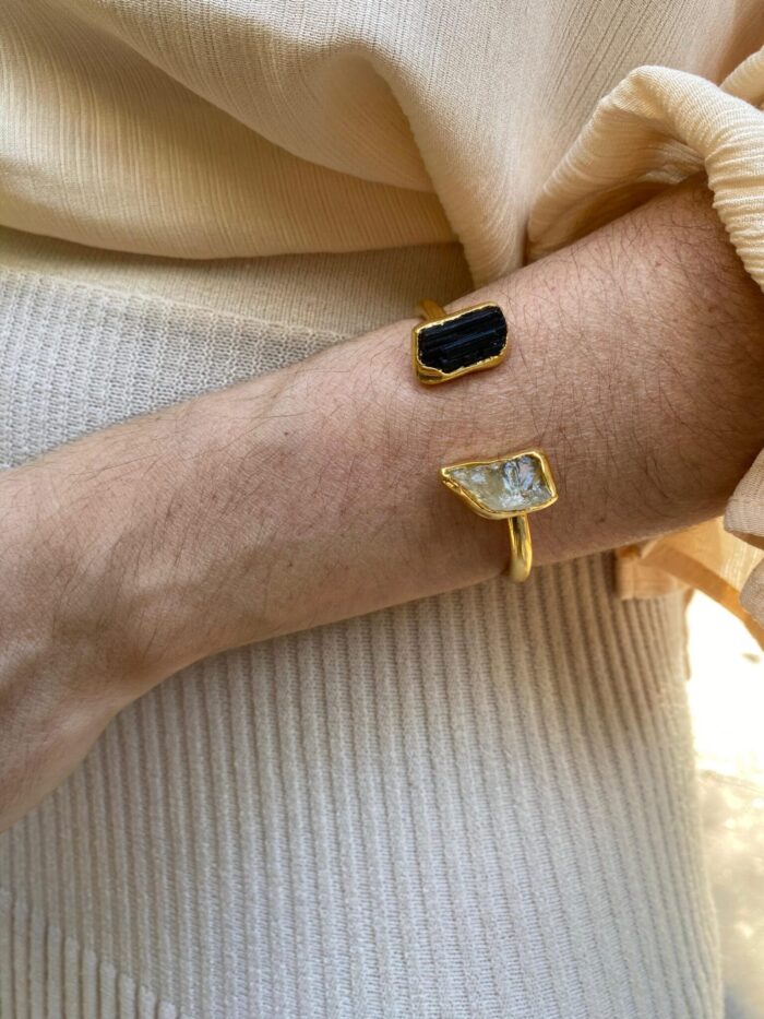 Pulseira Duo Turmalina com Citrino Dourado - Imagem 1