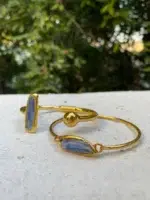 Pulseira Stone Cianita Azul Dourado - Imagem 2