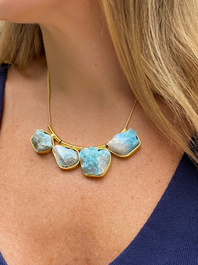 Colar Dou caixa Viena Larimar - Imagem 1