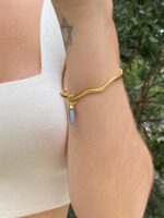 Pulseira Energy Cianita Azul Dourada