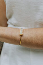 Pulseira Stone Selenita Dourado
