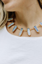Choker Lead Cianita Azul Dourado - Imagem 3