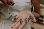 Choker Lead Cianita Azul Dourado - Imagem 2
