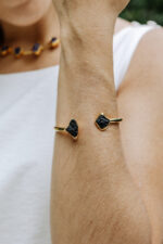 Pulseira Duo Turmalina Negra Dourada