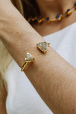 Pulseira Duo Citrino Natural Dourado