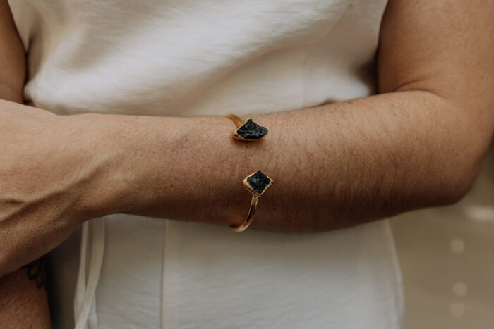 Pulseira Duo Turmalina Negra Dourada - Imagem 2