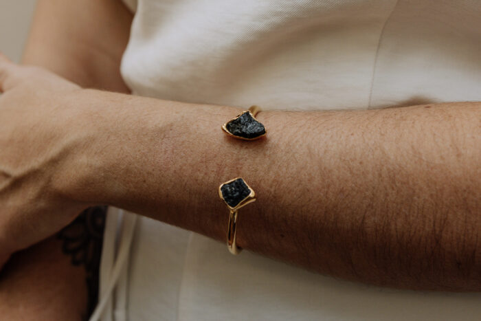 Pulseira Duo Turmalina Negra Dourada - Imagem 1