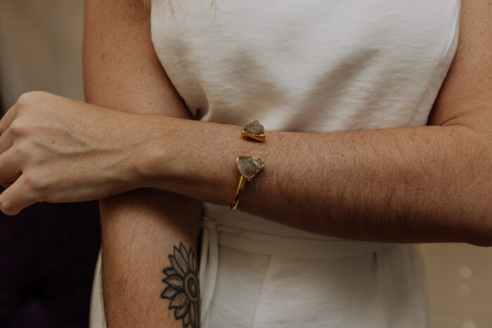 Pulseira Duo Citrino Natural Dourado - Imagem 1