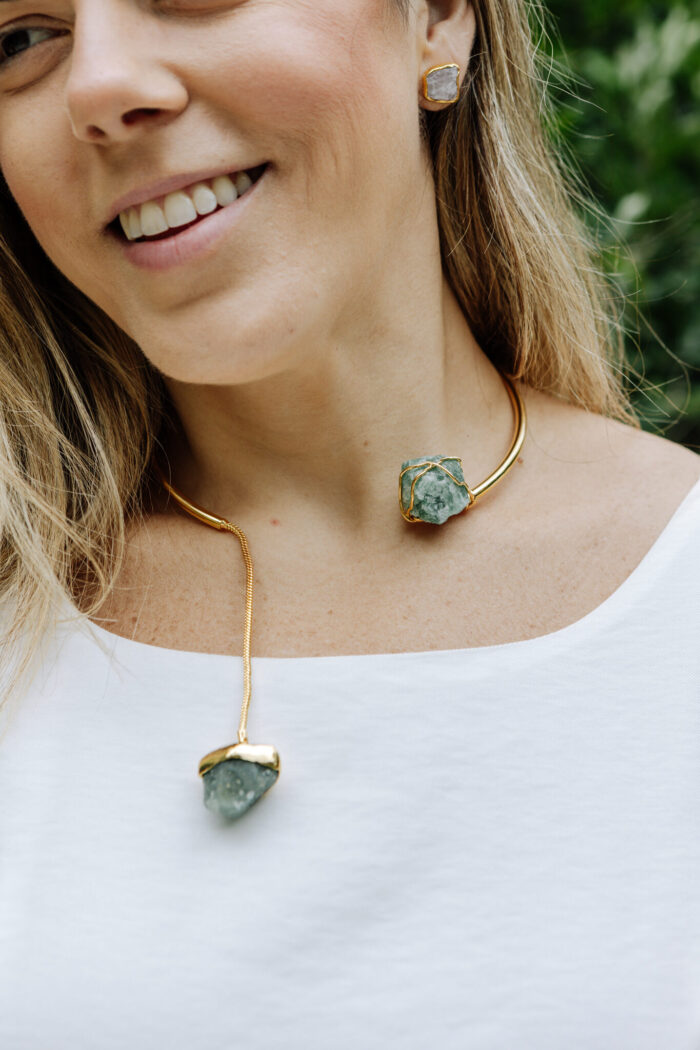 Choker Amy Quartzo Verde Dourado - Imagem 3