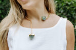 Choker Amy Quartzo Verde Dourado