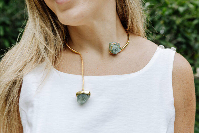 Choker Amy Quartzo Verde Dourado - Imagem 1