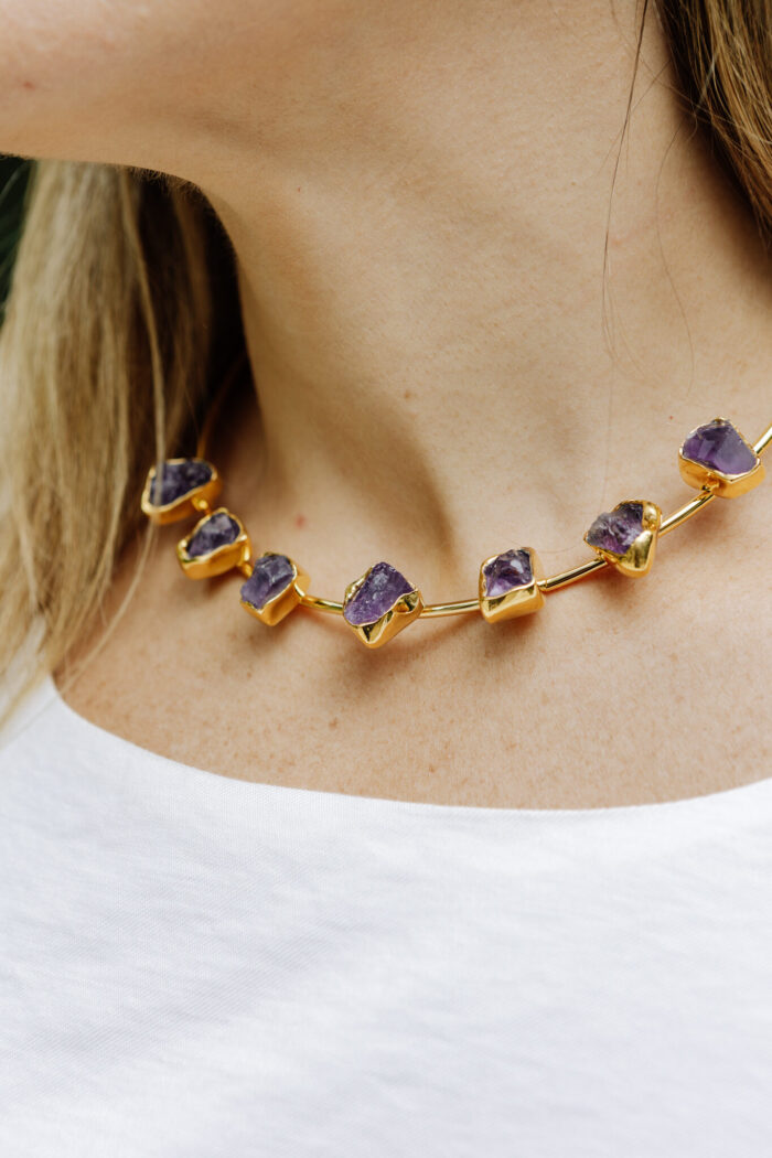 Choker Lead Ametista Dourado - Imagem 3