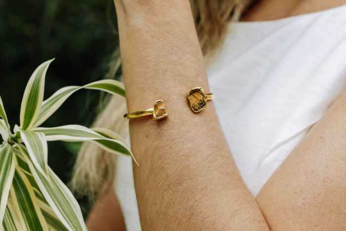 Pulseira Duo Olho de Tigre Dourado - Imagem 1