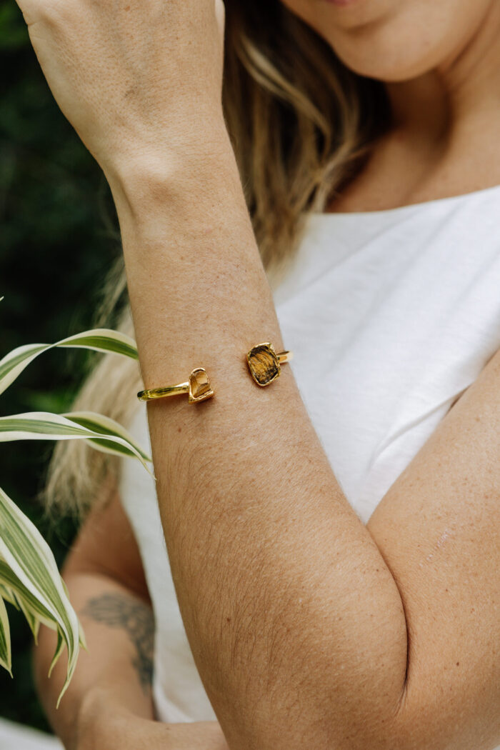 Pulseira Duo Olho de Tigre Dourado - Imagem 2