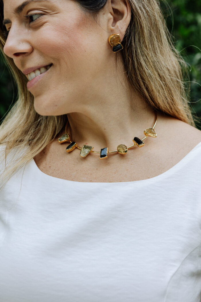 Choker Lead Turmalina com Citrino Dourado - Imagem 2