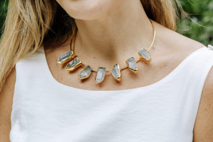 Choker Lead Cristal Dourado - Imagem 1