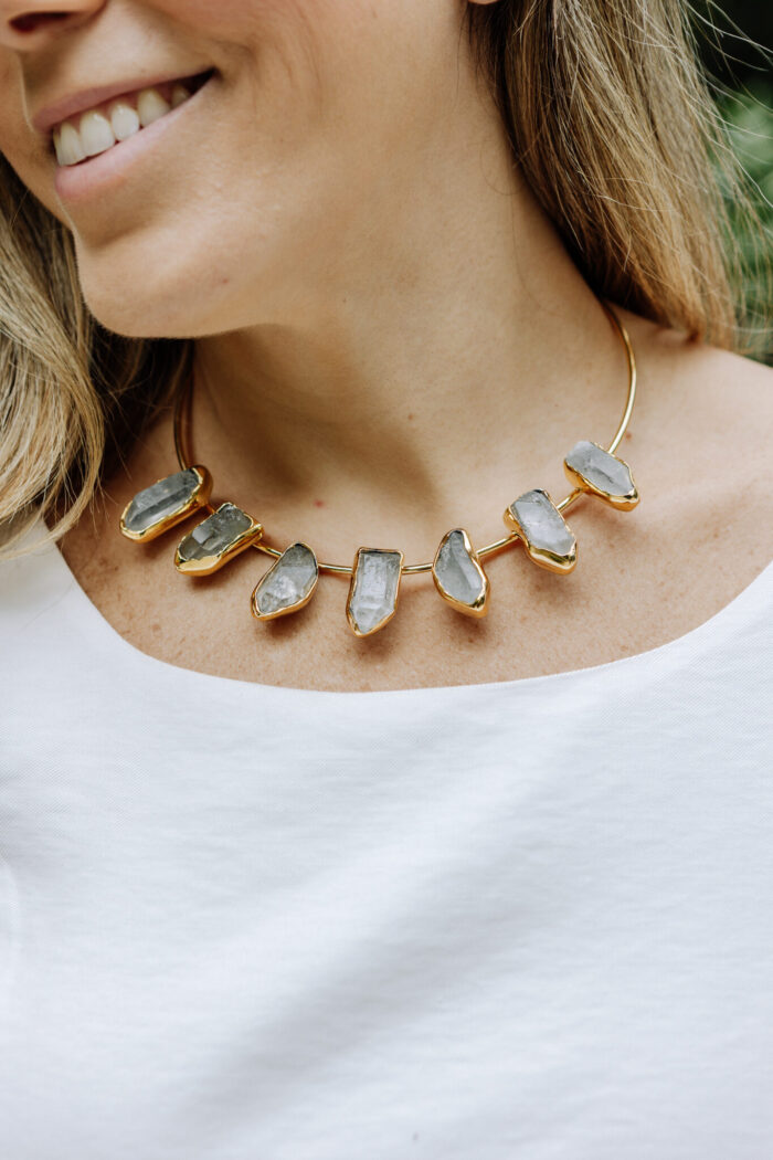 Choker Lead Cristal Dourado - Imagem 3