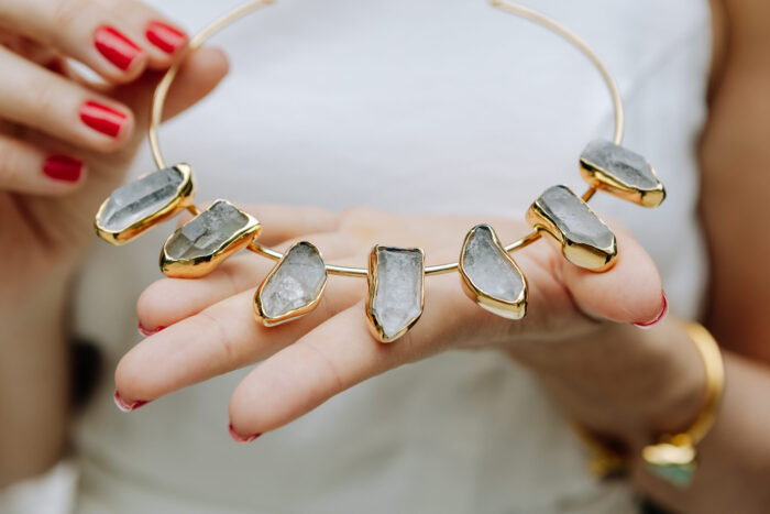 Choker Lead Cristal Dourado - Imagem 2