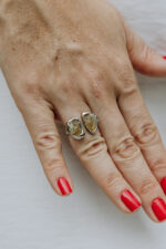 Anel Duo Citrino Prateado - Imagem 2