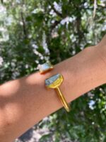 Pulseira Duo Quartzo Verde Dourada - Imagem 2