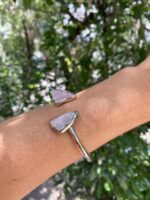 Pulseira Duo Quartzo Rosa Prateada - Imagem 2