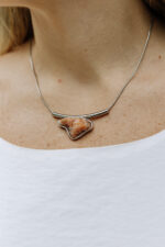 Colar Andina caixa Calcita Laranja Prateado - Imagem 2