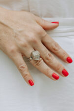 Anel Stone Citrino Natural Prateado - Imagem 2