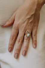 Anel Stone Pedra da Lua Dourado - Imagem 2