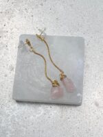 Brinco Hype Quartzo Rosa Dourado