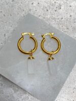 Argola Tranqueta Selenita Dourada