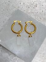 Argola Tranqueta Selenita Dourada - Imagem 2