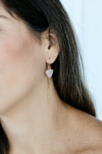 Brinco Fio Quartzo Rosa Dourado