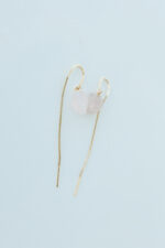 Brinco Fio Quartzo Rosa Dourado - Imagem 2